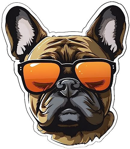 Samunshi Französische Bulldogge mit Sonnenbrille Aufkleber Autoaufkleber für Motorrad Fahrrad Roller oder Auto Sticker Fahrrad MTB Mountainbike Rennrad Hund (13x15cm Französische Bulldogge mit Sonne)