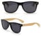 VANANA Classic Retro Sunglasses Vintage Black Square Frame for Men Women Outdoor Fishing Driving Climbing Unisex (Bamboo Wood Legs-Grey Polarised Lens, Pack of 1 Pair)