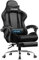 GTPLAYER Sedia da Gaming, Ergonomico Sedia da Ufficio, con Massaggiante poggiapiedi e supporto lombare, Schienale Regolabile 90-135°, Portata 150 kg, sedia per computer, Nero