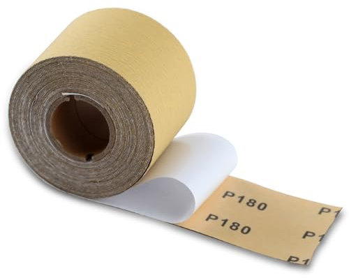 SPEEDWOX 180 Grit Sandpaper Roll Self Adhesive PSA Stickyback Sand Paper 2-3/4 Wide 10 Yard Long Sandpaper Sheets for Automotive & Woodworking Air File Long Board Sanders Metal Plastic Sanding Blocks