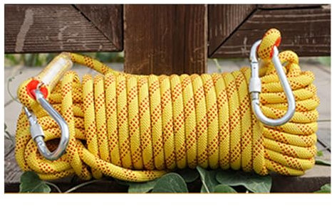 10mm Outdoor-Kletterseil 10M (32ft) 20M (66ft) 30M (98ft) 50M (164ft) 70M (230ft) 150M (492ft) 200M (656ft) Statisches Kletterseil Fluchtseil Eiskletterausrüstung Feuerwehr-Fallschirm ( Color : Yellow