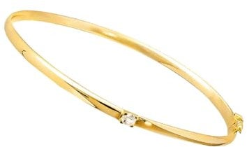 Lucchetta - Echtgold Armreif mit 0,14cts Saphir aus 14K Gelbgold - Ovale Form (2,85gr - 18 cm), Goldarmband Damen 585 Echtgold - Hochwertiges Schmuck hergestellt in Italien