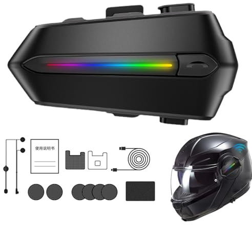 Cuffie wireless per moto, altoparlanti per casco moto, di comunicazione per casco, cuffie interfono per moto per esperienza di guida con chiamate in vivavoce e integrazione navigazione GPS
