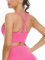 icyzone Damen Sport BH Starker Halt Gepolstert Training Yoga Top Fitness Gym BH (M, Bright Pink)