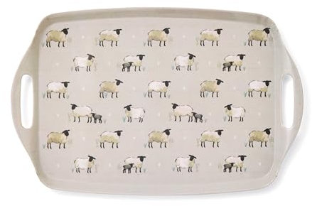 Cooksmart Bandeja pequeña para Servir de diseño británico | Bandeja de Cena para múltiples usos en el hogar | Bandejas para Servir Alimentos o Bebidas - Highland Sheep