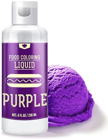 Lebensmittelfarbe - 236ml Flüssige Lebensmittel Farben zum Backen, Kuchen Dekorieren, Zuckerguss, Kekse und Macaron - Zuckerfrei Food Coloring für Getränken, Osterei, Seifen und Basteln (Lila)