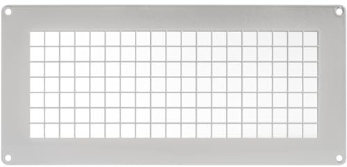 Repa Market Rejilla de ventilación rectangular de acero galvanizado blanco de 10 x 4.7 pulgadas, protector de ventilación de salida de entrada, malla de protección de escape de suministro de aire de