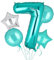 5 Stück XXL Türkis Zahl 7 Luftballon Tiffany Blau Nummer 7 Folienballons Groß Zahlen Happy Birthday Ballon Geburtstags Deko 100cm