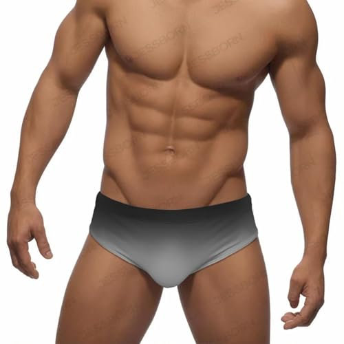 WOYUANSHA Badehose Boardshorts Schwimmhose Farbverlauf Herren Badeslips Sexy Low Waist Badebekleidung Pad Tasche Strand Surfen Trunks Badeanzug XL Schwarz