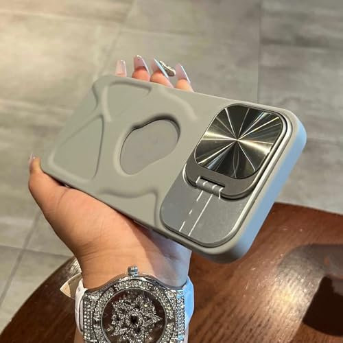 HUUMAGIC Étui magnétique caché d'objectif pour iPhone 11 12 13 14 15 15 Pro Max Plus Cover, Gris, pour iPhone 14