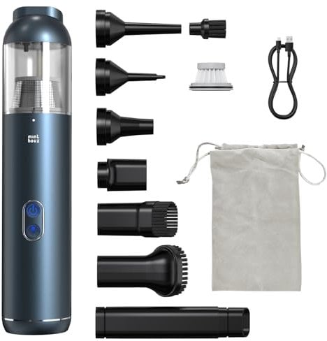 Mini aspiradora de Mano, Aspirador de Mano de Succión Fuerte 15000PA Inalámbrico con Luz LED, Carga Rápida 2H Quick QC 3.0, Aspirador Pequeño Portátil para Coche, Casa, Oficina, Rincones