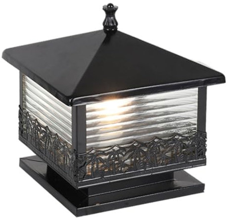 CWVYKNP Lampioni da Esterno Moderni Ip65 Impermeabili, Lampada A Colonna Courtyard E26 Lampada con Cappuccio per Decorazione Recinzione da Giardino in Stile Cinese Adatto A Pali in Legno 4x4, 5x5