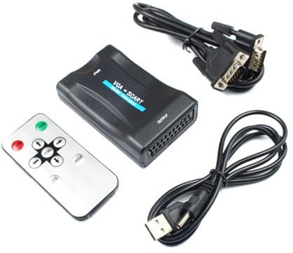 HOMSFOU Vga Zu Scart Adapter Video Converter Für Ntsc Pal Und Scart-systeme Kompakt Und Tragbar Keine Treiber Erforderlich Für Online-Filme Und Spiele An Tv-geräten