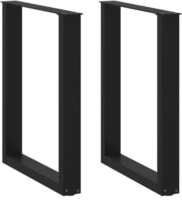 vidaXL Couchtischbeine U-Form 2 Stk. Schwarz 60x(72-73) cm Stahl, Tischbein, Tischbein Metall, Esstischbein, Möbelbein, Schreibtischbein