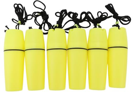 Nutriess 6PCS Bouteille de Conteneur de Kayak ABS Bidon Scellé Étanche Conception Robuste Crochet de Corde Portable pour la Plongée en apnée, le Surf, le Kayak et le Bateau (Jaune)