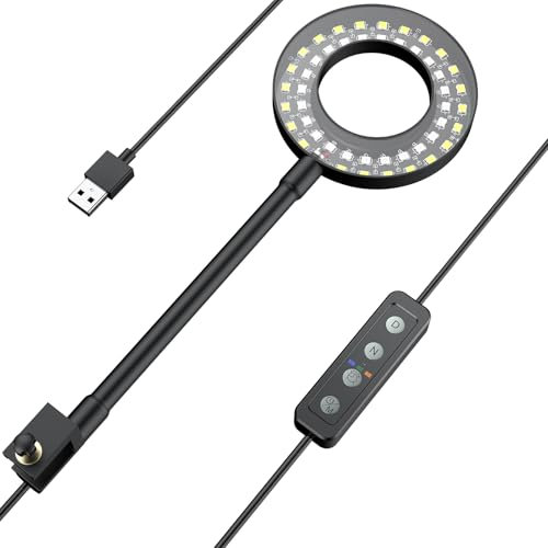 Pawfly 4.5 W LED Aquarium Licht für 3.8 L-38 L Aquarien Anklipsen Aquarium USB Mobil Aquarium Lampe mit Vollem Spektrum Dimmbar Weiß Blau Rot Grün Lichter mit Timer (Adapter nicht enthalten)