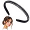 Giantree Serre-tête noir avec strass antidérapant pour femme, bandeau tendance avec strass scintillants, accessoire en velours noir pour femme et fille, cadeau de Saint-Valentin (noir)