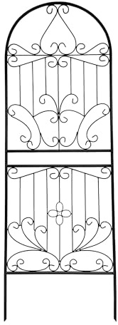 SCENDOR GARDEN 1er-Pack Gartengitter für Ranken und Kletterpflanzen im Freien Rankgitter Metall, Rankhilfe für Kletterpflanzen, 180 cm x 62 cmx 1.5 cm, Spalier Garten, Gartendeko Schwarz
