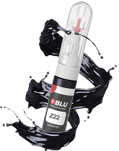 BLU Lackstift Auto kompatibel für OPEL Z22 SCHWARZ | Auto Lack Reparatur 2in1 Ausbesserungslack Pinsel + Nadel