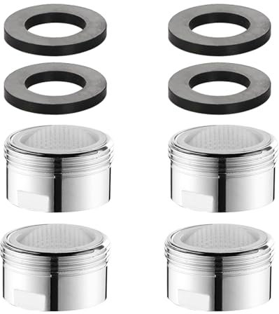 4 Pièces Mousseur Robinet Filtre Eau Robinet 24 MM Mâle AéRateur Robinet Filtre Robinet Anti Calcaire Acier Inoxydable Economiseur D'eau pour Robinet pour Cuisine et Salle de Bain