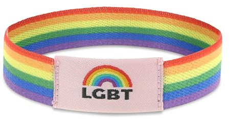 Made by Nami Regenbogen Armband Elastisch LGBTQ Armband Stoff Queer Gay Trans Pride Festival Schmuck (Pink)
