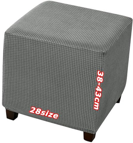 Hockerbezug Quadratisch 60x60 40x40 35x35 100x100 Ottoman Cover Footstool Covers, Samt Jacquard Bezug, Elastischer Boden Waschbar, Maßgeschneiderte Hockerabdeckung für Fußhocker(1969,40 x 40 cm 16 x 1