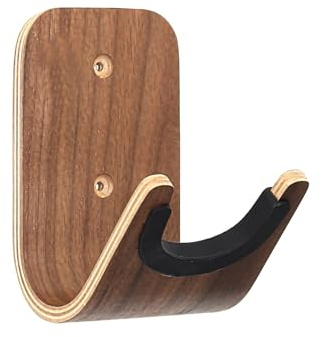 Guitar Wall Rack With Silicone-Padded Cradle, Adhesive & Screw Mounting Options, Wooden Wall Hook For Acoustic, Electric & Classical Guitars