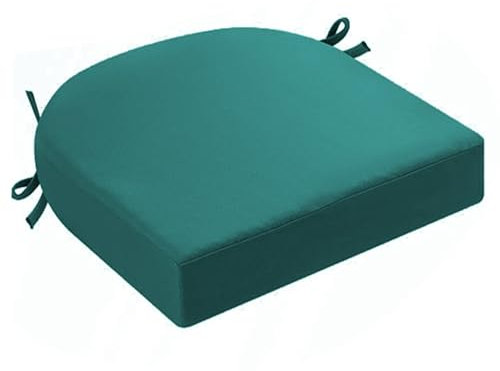 DRXRD Wasserschutzmittel im Freien Stuhlkissen, Terrassenkissen mit Krawatten, Keine verblassenden Kissen für Terrassenmöbel Dark Green 43 * 43 * 8cm