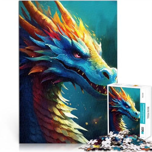 Puzzle 1000 pièces pour Adultes Portrait de Dragon Chinois Jeux éducatifs Décoration d'intérieur Jeu de défi Unique 50x70cm