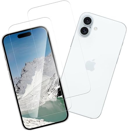 Joywing für 2 Stück iPhone 16 Panzerglas, für 9H Härte Schutzfolie iPhone 16 5G Glas Folie, Hohe Empfindlichkeit Displayschutz Ultra-Klar Schutzglas
