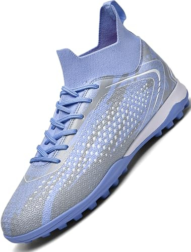 Donbest Scarpe da Calcio Bambini e Ragazzi Tacchetti AG FG Scarpe da Calcetto Calzature da Calcio Ragazzo Bambino,Purple,EU35