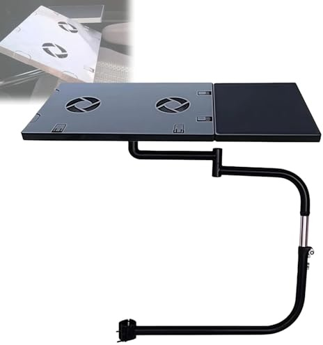 SAYEYBU Ergonomic Keyboard, Laptop Stand Mount, 360° Adjustable Keyboard Chair Stand Tray, Laptop Mount with Chair Clamp, Laptop Mount Tiltable,Gray 35CM,B