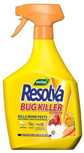 Resolva Ready to Use Garden Bug Killer Spray 1L - Controls 17+ Common Pests, Safe for Use on Fruits, Vegetables & Flowers, Fast Knockdown & Up to 2 Weeks Protection