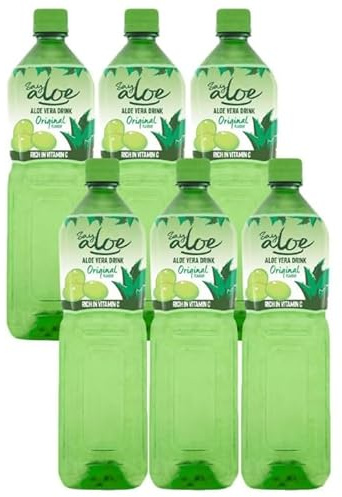 Say Aloe Aloe Vera Drink, Original Flavour, Real Aloe Pieces, Rich in Vitamin C, 1.5L, 6 Pack Family Size Beverage