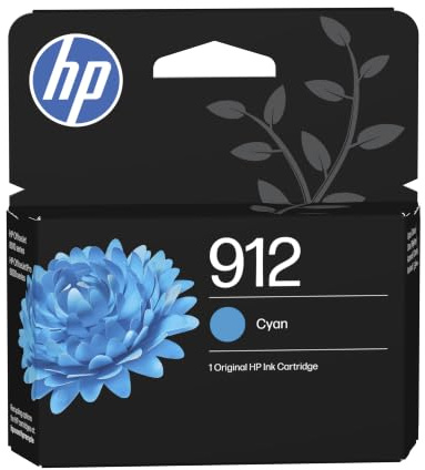 HP 912 Cyan, Original Druckerpatrone | Tinte für HP Officejet 8010, 8010e, HP OfficeJet Pro 8020, 8020e, ~315 Seiten (3YL77AE)