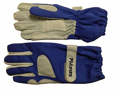 PM Sports New Kart Racing Gloves Made of OMARA AND POLYESTER for Better Grip - Blue (10/L)