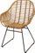 Rattan-Korbstuhl Retro-Stil Club-Sessel mit Armlehne Lounge Esszimmer-Sessel auf Eisen-Gestell