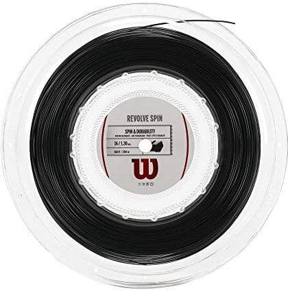 Wilson Unisex – Erwachsene Revolve Spin 16 Reel BK Strings, Schwarz, 200 Meter