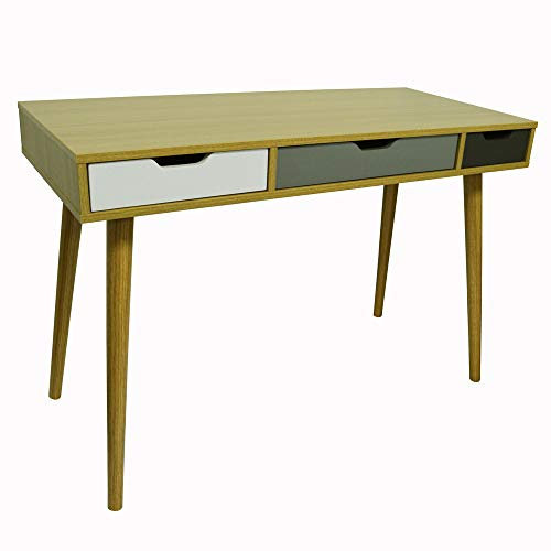 WATSONS INDUSTRIAL - 2 Drawer Office Computer Desk/Dressing Table - Beech/Multicoloured