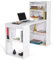 BAKAJI Bureau avec Double bibliothèque 2 + 4 Compartiments, Table de Travail, Porte PC, Ordinateur en Bois mélamine, Meuble, Maison, Bureau, Chambre, Dimensions 120 x 55 x 120 cm (Blanc)