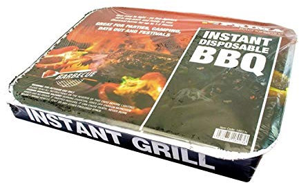 Instant Disposable BBQ - Quick And Easy Barbecue - Ready To Cook In 20 Minutes - Mini BBQ Grill - 600g of Charcoal and Portable - Great to Cook Meats, Vegetables & Fish. (1)