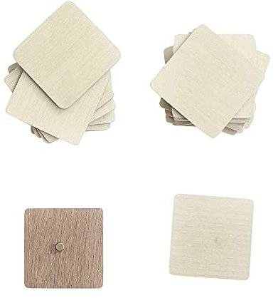 IVEI Magnete quadrato per lavori fai da te in legno compensato, calamite per frigorifero in tinta unita, con ritagli vuoti, set di magneti da 50,8-5,1 x 5,1 x 3 mm, per dipingere fogli di legno
