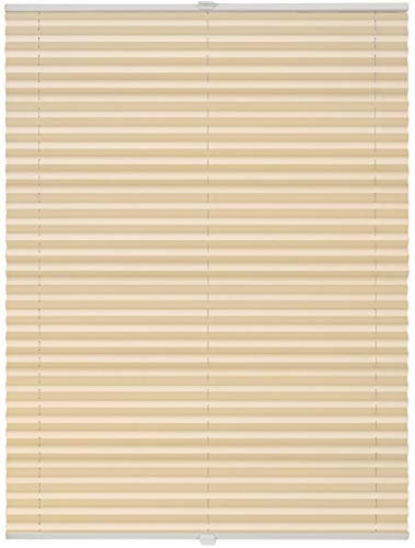 ondeco Plissee ohne Bohren mit Klemmträger, Sonnenschutz für Fenster innen, Jalousien Fenster ohne Bohren Blickdicht, Faltrollo Sichtschutz für Tür Fensterrahmen, Rollo Beige 85x130 cm