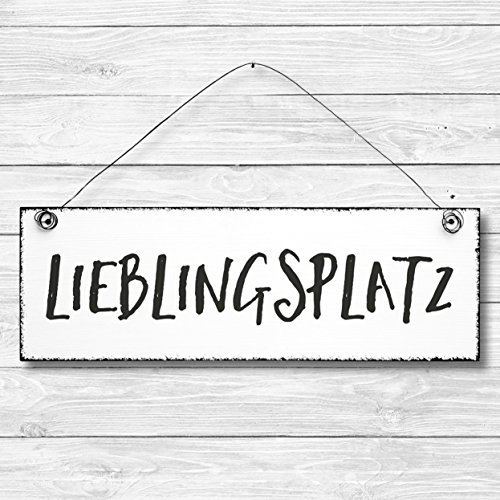 Lieblingsplatz - Dekoschild Türschild Wandschild aus Holz 10x30cm - Holzbild Deko Schild