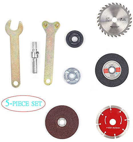 Hand electric drill angle grinder, cutting and polishing 5-piece set, metal tile wood cutting disc polishing wheel, used for electric drill angle grinder