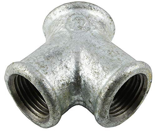 Fittingteile - 2-fach Verteiler mit 3x Innengewinde Luftweichen Druckluft Wasser Fittinge (Werkstoff: Temperguss verzinkt - Gewindegröße: Rp 1)