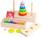 NiC IS COCNG Pädagogisches Spielzeug,Turm von Hanoi Stapelspiel,Holz Pädagogischer Turm Lernspielzeug zum Sortieren von Größen und Farben fördert die Feinmotorik Geburtstagsgeschenk