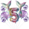 Großes Meerjungfrau Luftballons 5 Jahre geburtstag Deko Mädchen Set 5 Jahre Kindergeburtstag Deko Meerjungfrau Folienballon 5 Geburtstag dekoration Mädchen ballons 5. Geburtstag Deko Mädchen(5)