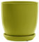 Pot de fleurs classique en céramique émaillée - Rond - Hauteur : 16 cm - Avec trou