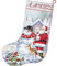 Letistitch Kreuzstich Set Weihnachtsstrumpf Schneemann und Santa, Zählmuster, 24,5x37cm